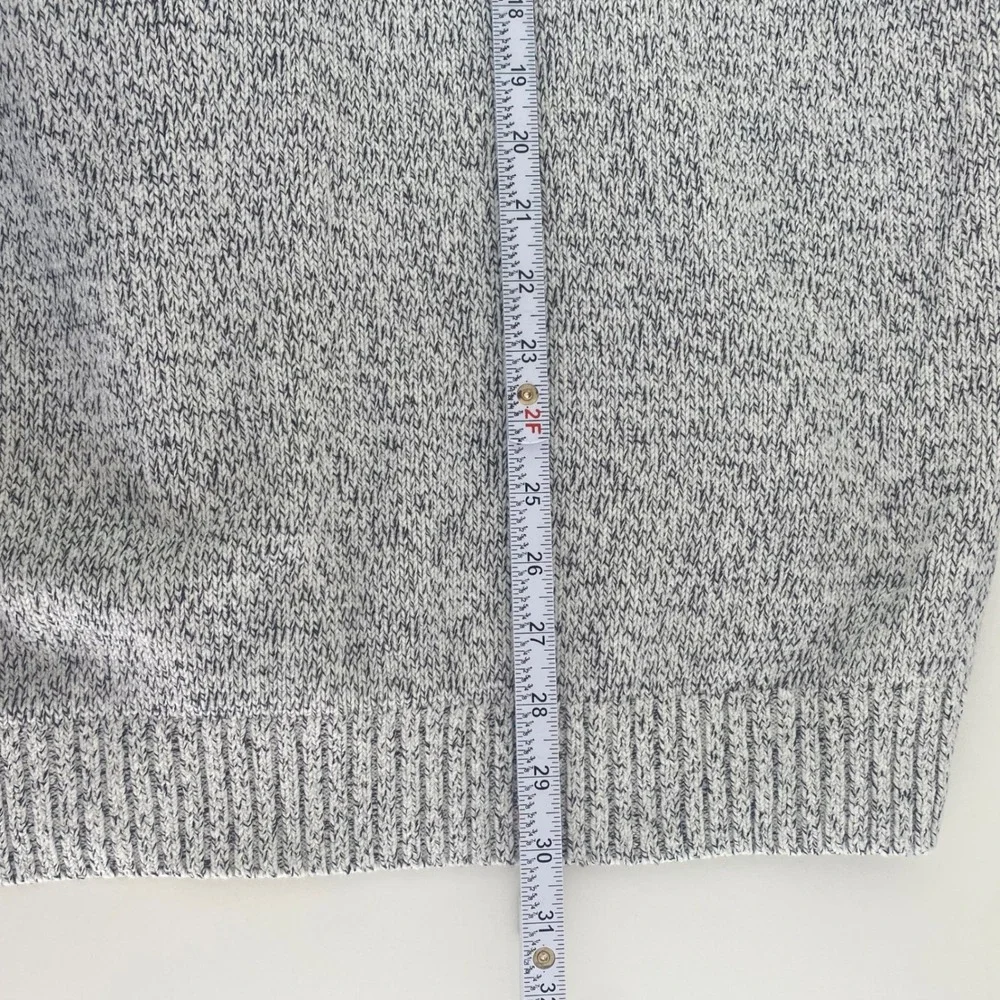IZOD Sweater Mens XXL Grey Marled Shawl Neck Button Pullover Knit Grandpa Core